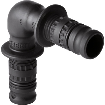 Kolano 90' GEBERIT Mepla, PVDF / PVDF, 75 mm, DN 65 x 75 mm x DN 65 (końcówka wciskowa x końcówka wciskowa), (głębokość: 59 mm) z uszczelką