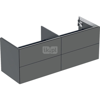 Szafka pod umywalkę nablatowa Geberit ONE, z czterema szufladami: 50.4x47cm, Szerokość umywalki=135cm, Lava / Lakierowany matowy