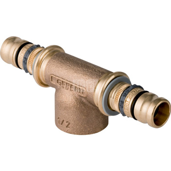 Trójnik GEBERIT Mepla 90' brąz 26 mm x 3/4'' x 26 mm (końcówka wciskowa x GW x końcówka wciskowa)