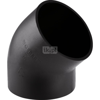 Kolano 45' GEBERIT HDPE, PE / polietylen, 160 mm, DN 150 x 160 mm x DN 150 (króciec)