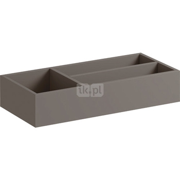 Wkład do szuflady Geberit Xeno², podział w kształcie litery T, do szuflady górnej: 32.3x6.2x15cm, Szary Scultura / Melamina, struktura drewna