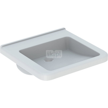 Umywalka GEBERIT Selnova Comfort prostokątna, biała, 550mm, bez otworu na baterię, bez odpływu przelewowego, półka od ściany
