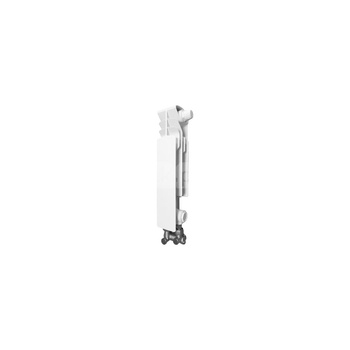 Grzejnik żeberkowy KFA Armatura G350F/D/1 aluminium, podłączenie dolne, prawe, kątowe 422 x 80 mm, kolor biały (RAL 9010)