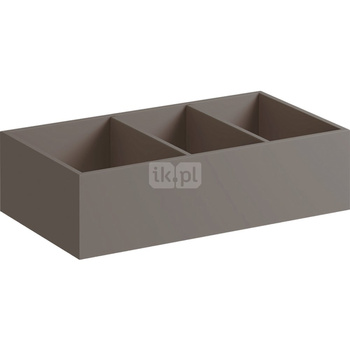 Wkład do szuflady Geberit Xeno², podział w kształcie litery H, do szuflady dolnej: 37.3x9.8x20.8cm, Szary Scultura / Melamina, struktura drewna