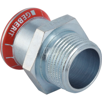 Złącze GEBERIT Mapress C-Stahl przejściowe, stal (ocynk galwaniczny/elektrolityczny) (ocynk), 1'' x 28 mm (GZ x mufa zaprasowywana) z uszczelką