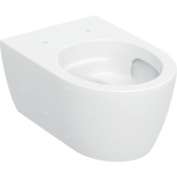 Wisząca miska WC Geberit iCon, lejowa, ukryte mocowania, TurboFlush: T=53cm, Biały / KeraTect