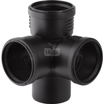 Czwórnik GEBERIT Silent-PP polipropylen, 125 mm x 110 mm x 110 mm x 125 mm DN 125 x DN 100 x DN 100 x DN 125, mw x mw x mw x mw