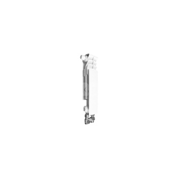 Grzejnik żeberkowy KFA Armatura G350F/D/1 aluminium, podłączenie dolne, lewe, proste 422 x 80 mm, kolor biały (RAL 9010)