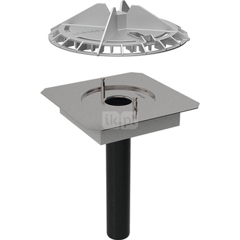 Wpust dachowy Geberit Pluvia z uniwersalnym kołnierzem przyłączeniowym d56 do rynien zbiorczych MET