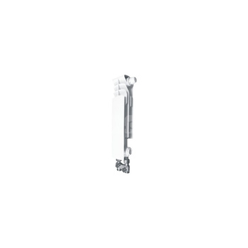Grzejnik żeberkowy KFA Armatura G350F/D/1 aluminium, podłączenie dolne, prawe, proste 422 x 80 mm, kolor biały (RAL 9010)