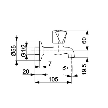 Zawór wypływowy umywalkowy ścienny