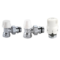 Komplet zaworów termostatycznych z głowicą serii 204, kpl. kątowy