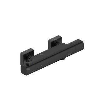 Bateria Malaga, termostatyczna, natryskowa, ścienna, black