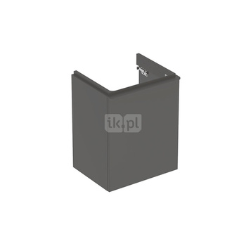 Szafka pod małą umywalkę Geberit Smyle Square, z jednymi drzwiami: 49.2x61.7x40.6cm, Lava, Szerokość umywalki=50cm, Drzwi=Zawias po lewej