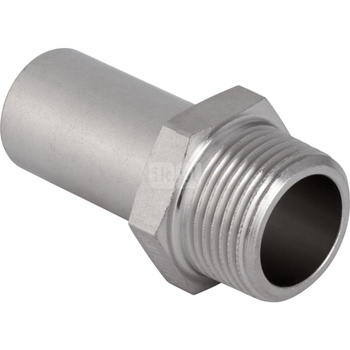 Przedłużka GEBERIT Mapress Edelstahl z gwintem zewn. redukcja, stal nierdzewna, 15 mm x 1/2'' (końcówka wciskowa x GZ)