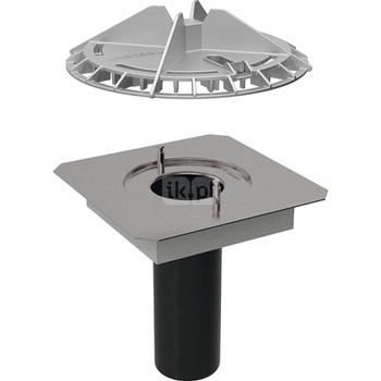 Wpust dachowy Geberit Pluvia z uniwersalnym kołnierzem przyłączeniowym d90 do rynien zbiorczych MET