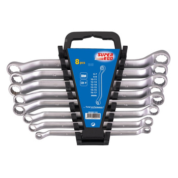 Zestaw 8 kluczy oczkowych HEX 6-22mm