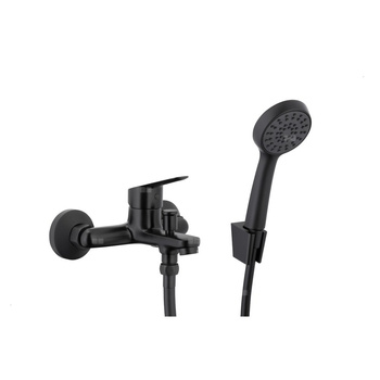 Bateria SPARC wannowa, ścienna z zestawem natryskowym punktowym, black