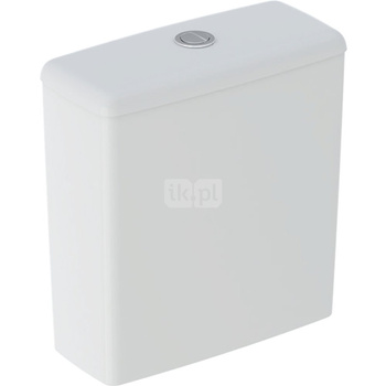 Geberit Selnova Square Spłuczka nasadzana, B36.5cm, H39.5cm, T16.5cm, spłukiwanie dwudzielne, przyłącze wody z boku, obracana, do WC Rimfree