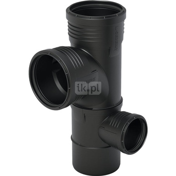 Czwórnik GEBERIT Silent-PP polipropylen, 110 mm x 75 mm x 110 mm x 110 mm DN 100 x DN 70 x DN 100 x DN 100, mw x mw x mw x mw