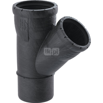Trójnik GEBERIT Silent-Pro 45' PP 160 mm (mufa z tworzywa sztucznego do spawania/zgrzewania x mufa z tworzywa sztucznego do spawania/zgrzewania x króciec z tworzywa sztucznego do spawania/zgrzewaniania)