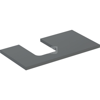 Blat pod umywalkę Geberit ONE z wycięciem, do umywalki nablatowej w kształcie misy: B=89.4cm, Lava, Lakierowany matowy, Przekrój=Lewa strona