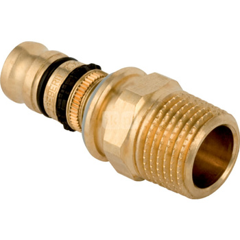 Złączka GEBERIT Mepla, brąz, 3/4'' x 20 mm (GZ x końcówka wciskowa)