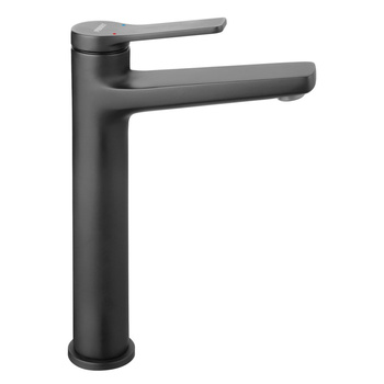 Bateria umywalkowa nablatowa FERRO STRATOS BLACK, czarny
