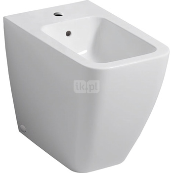Bidet stojący Geberit iCon Square, przylegający do ściany, ukryte mocowania: T=56cm, Przelew=Widoczny, Biały