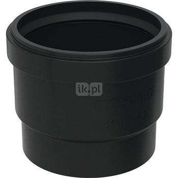 Kielich GEBERIT HDPE, PE / PE (czarny), 75 mm (króciec x mufa wciskowa), 9.7 mm z uszczelką