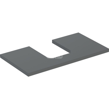 Blat pod umywalkę Geberit ONE z wycięciem, do umywalki nablatowej w kształcie misy: B=74.6cm, Lava, Lakierowany matowy, Przekrój=Na środku